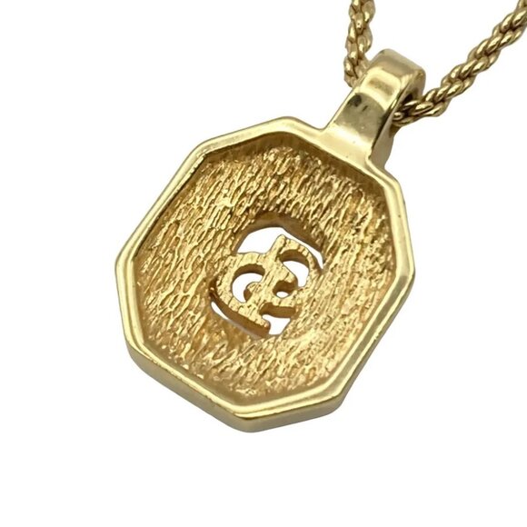 Auth DIOR/ChristianDior - Gold Clear Black Hardware Rhinestones Necklace - Picture 4 of 4